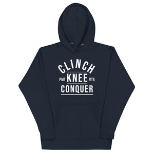 Clinch Knee Conquer: Vintage Muay Thai Warrior Path Pullover Hoodie
