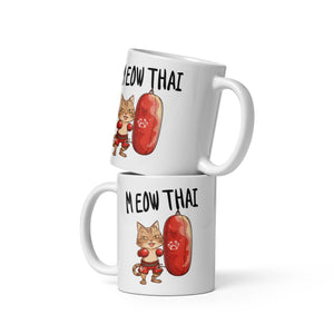 Meow Thai Champion Mug - Cute Cat & Martial Arts Gift