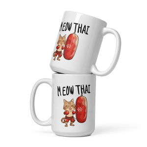 Meow Thai Champion Mug - Cute Cat & Martial Arts Gift