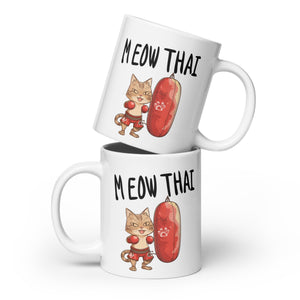 Meow Thai Champion Mug - Cute Cat & Martial Arts Gift